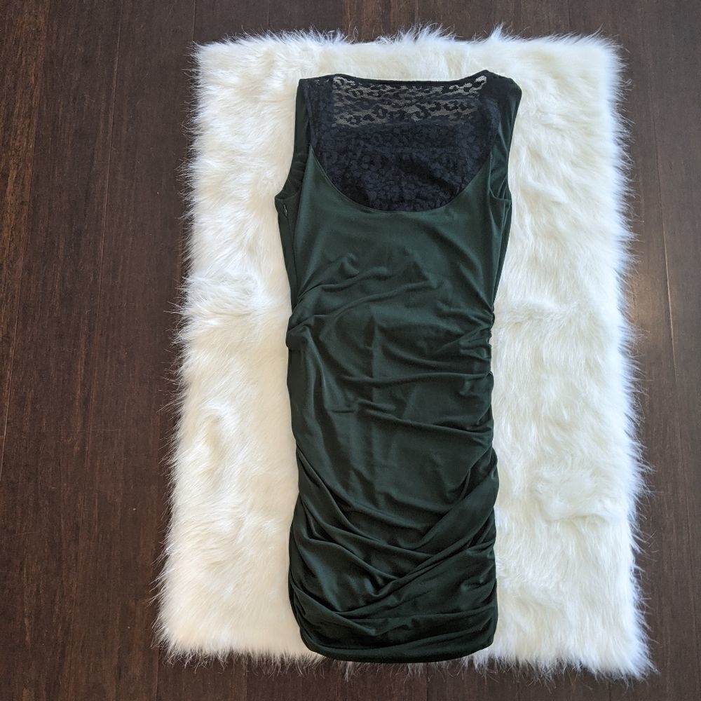 Express sleeveless dress green black lace small - Picture 2 of 5
